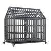 Heavy Duty Dog Cage pet Crate with Roof & window on roof