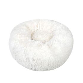 Small Large Pet Dog Puppy Cat Calming Bed Cozy Warm Plush Sleeping Mat Kennel, Round (size: 27in)