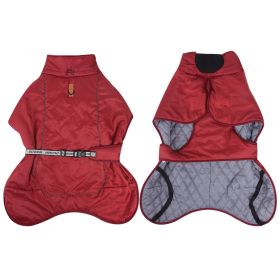 Dog Clothes Autumn Large Dog Cloak Thickened Warm Pet Clothes (Option: Wine Red-6XL)