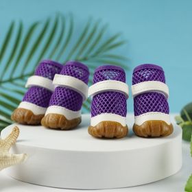No Foot Loss When Going Out Pet Booties Small Dog (Option: Purple 4-3 Yards)