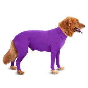 Pet Dog Jumpsuit Medium Large Dog Pajamas Anxiety (Option: Purple-XL)