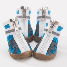 Dog Shoes Anti-drop Breathable Shoes (Option: Blue Letters-No 5)