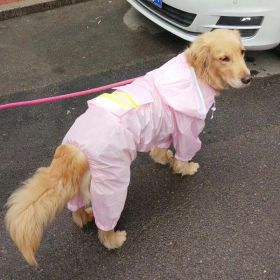 Dog Raincoat Border Shepherd Dog Clothing Waterproof (Option: Pink-7XL)